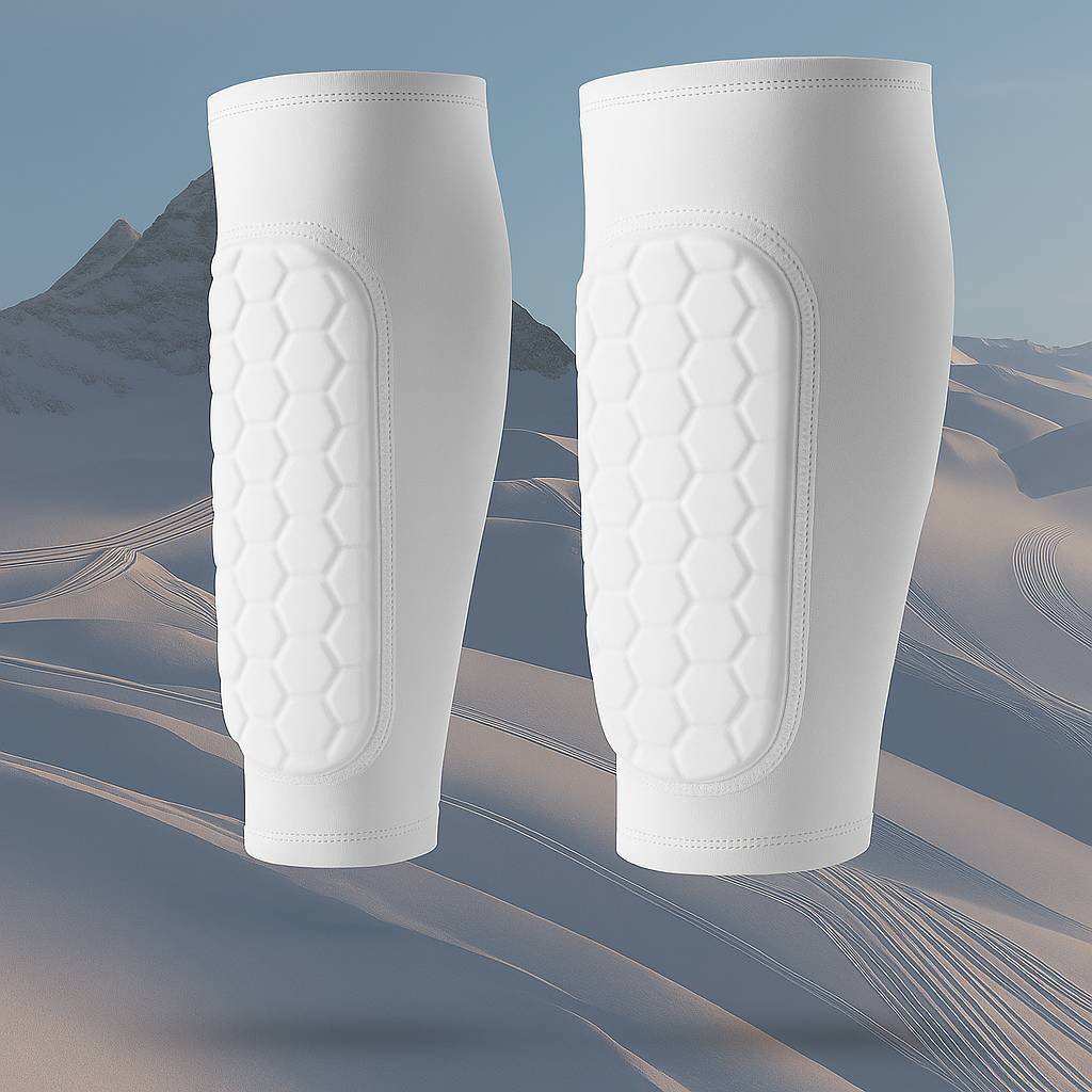 Shin Guards Shin Pads , Calf Compression Sleeve with Honeycomb Pads, Support for Shin Splint Baseball Boxing Kickboxing MTB (A Pair)