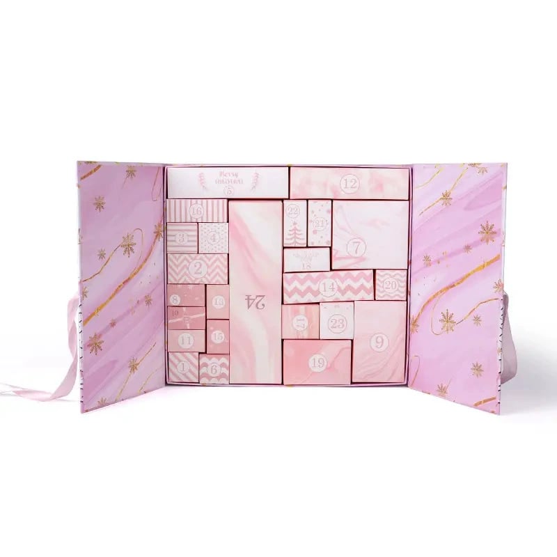 Pink Marble Advent Calendar 2025 24-Day Christmas Countdown Box