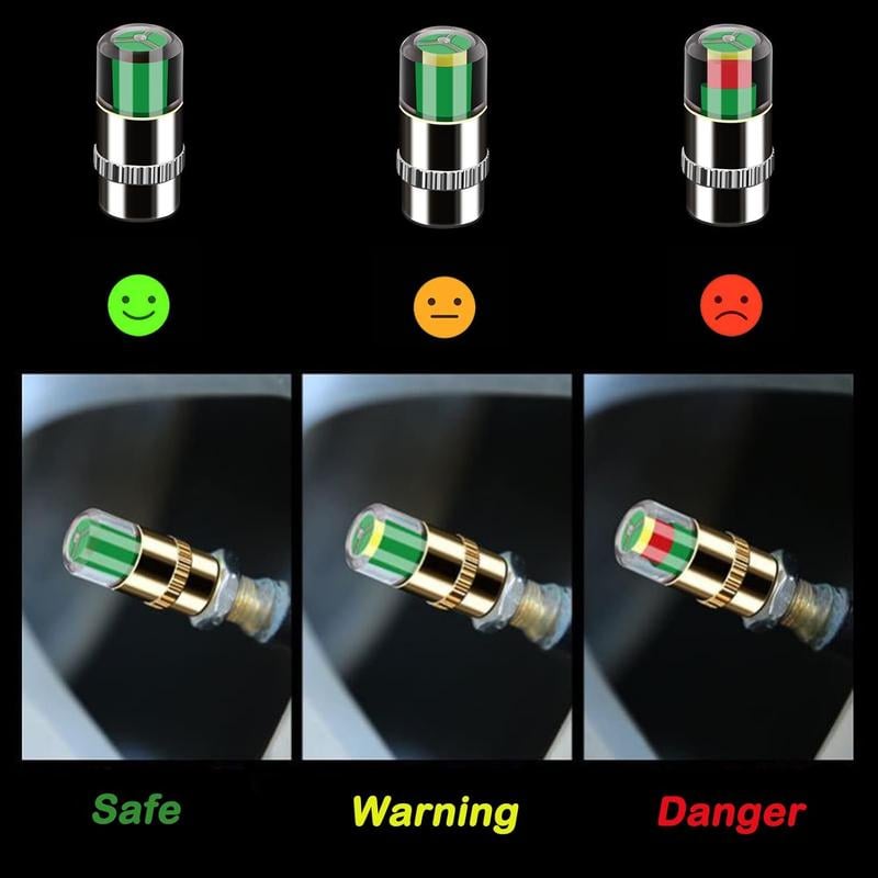 4PCS Automotive Tire Pressure Monitor Valve Caps-(Copper Core)
