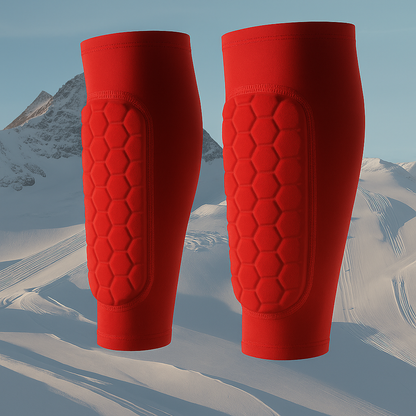 Shin Guards Shin Pads , Calf Compression Sleeve with Honeycomb Pads, Support for Shin Splint Baseball Boxing Kickboxing MTB （A Pair）