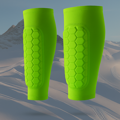 Shin Guards Shin Pads , Calf Compression Sleeve with Honeycomb Pads, Support for Shin Splint Baseball Boxing Kickboxing MTB （A Pair）