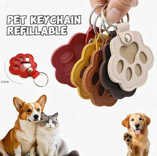 (🌲Early Christmas Sale- 49% OFF) Cats & Dogs Paw Shaped Leather Keychain