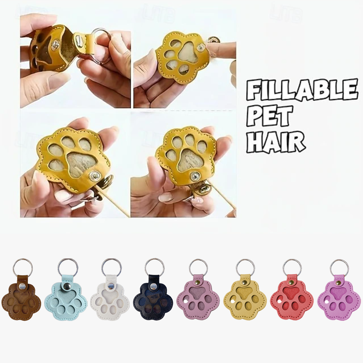 (🌲Early Christmas Sale- 49% OFF) Cats & Dogs Paw Shaped Leather Keychain