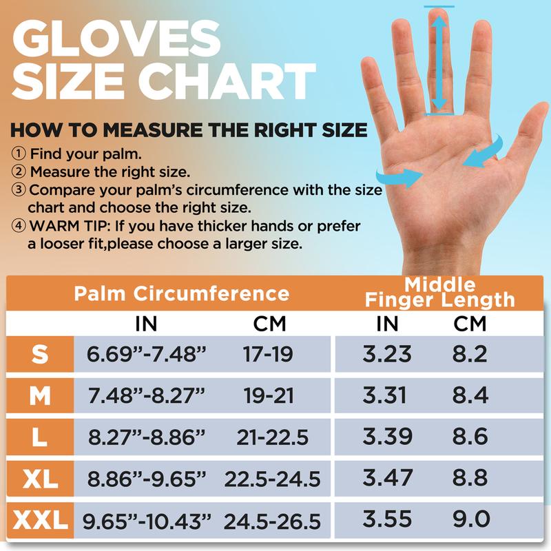 Winter Gloves for Women & Men – Thermal Warm Touch Screen Full-Finger Liners for Skiing, Cycling, Running, Driving & Outdoor Work