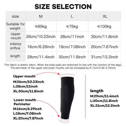Shin Guards Shin Pads , Calf Compression Sleeve with Honeycomb Pads, Support for Shin Splint Baseball Boxing Kickboxing MTB （A Pair）
