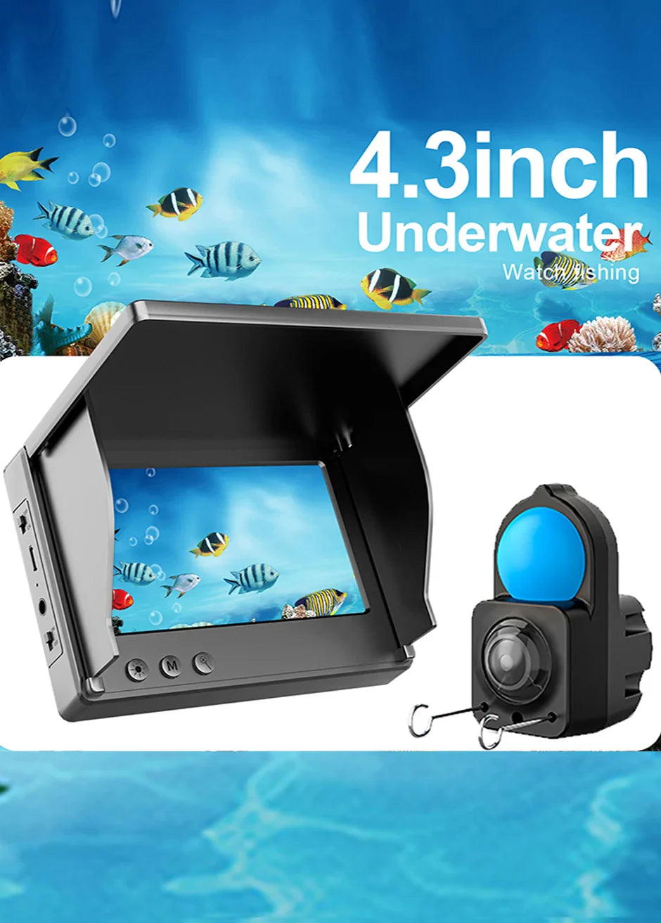 Underwater Camera 1080p 4.3 Inch LCD Endoscope Waterproof Night Vision for Clear Fishing Insights
