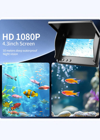 Underwater Camera 1080p 4.3 Inch LCD Endoscope Waterproof Night Vision for Clear Fishing Insights