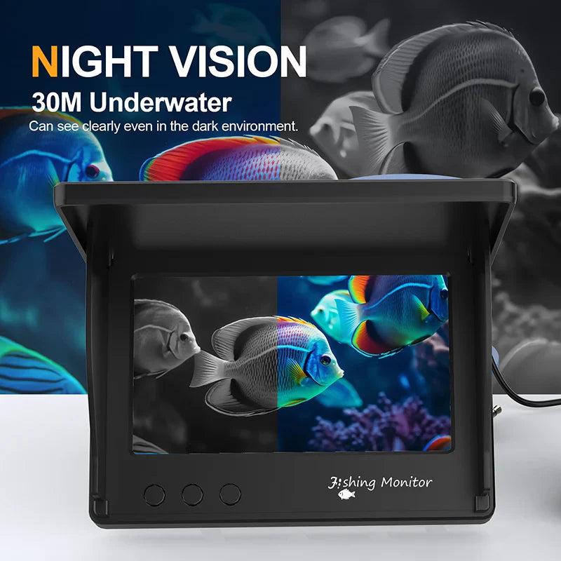 Underwater Camera 1080p 4.3 Inch LCD Endoscope Waterproof Night Vision for Clear Fishing Insights