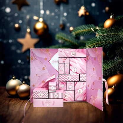 Pink Marble Advent Calendar 2025 24-Day Christmas Countdown Box
