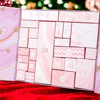 Pink Marble Advent Calendar 2025 24-Day Christmas Countdown Box